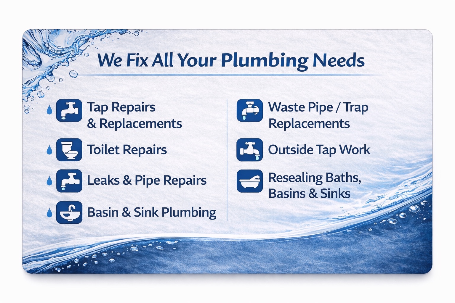 SK Plumbing services card